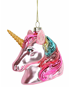 Gisela Graham Painted Glass Unicorn Head